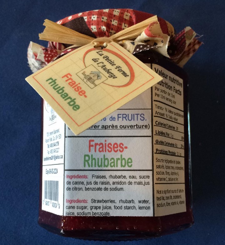 tartinade fraises, rhubarbe   Petite ferme de l'auberge   /280ml