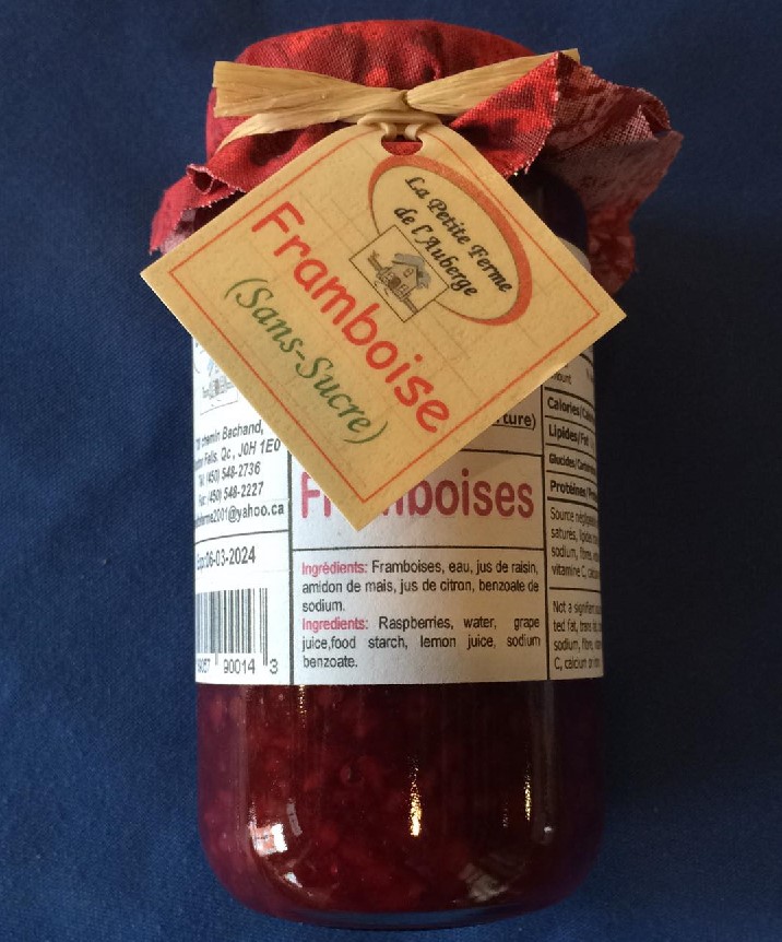 tartinade framboises sans sucre   Petite ferme de l'auberge   /250ml