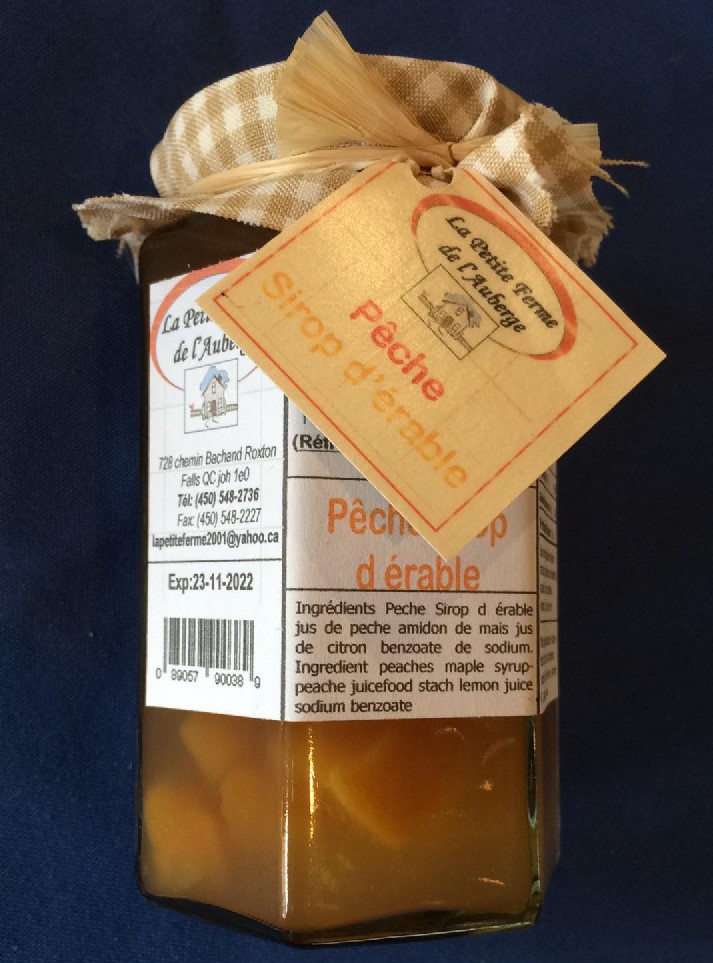 tartinade pêches, sirop d'érable   Petite ferme de l'auberge   /280ml