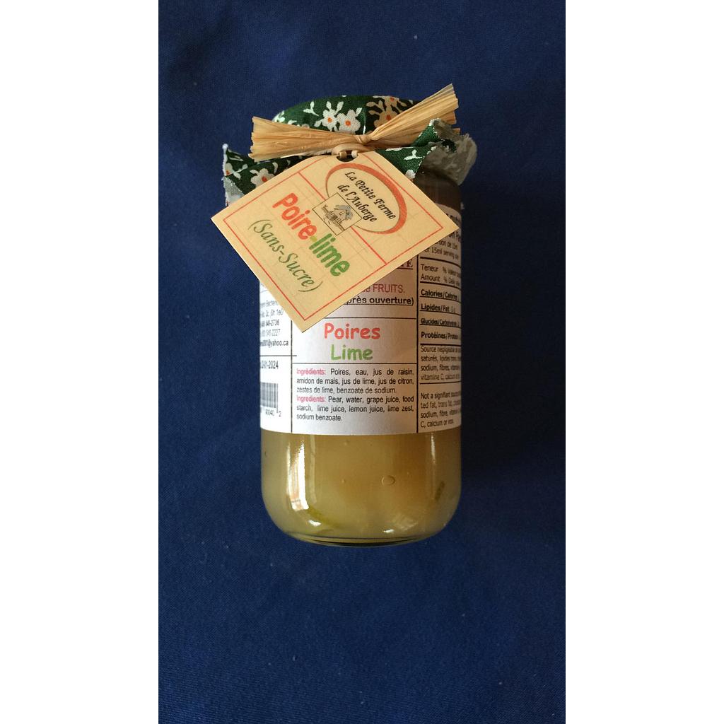 tartinade poires, limes, sans sucre   Petite ferme de l'auberge   /250ml