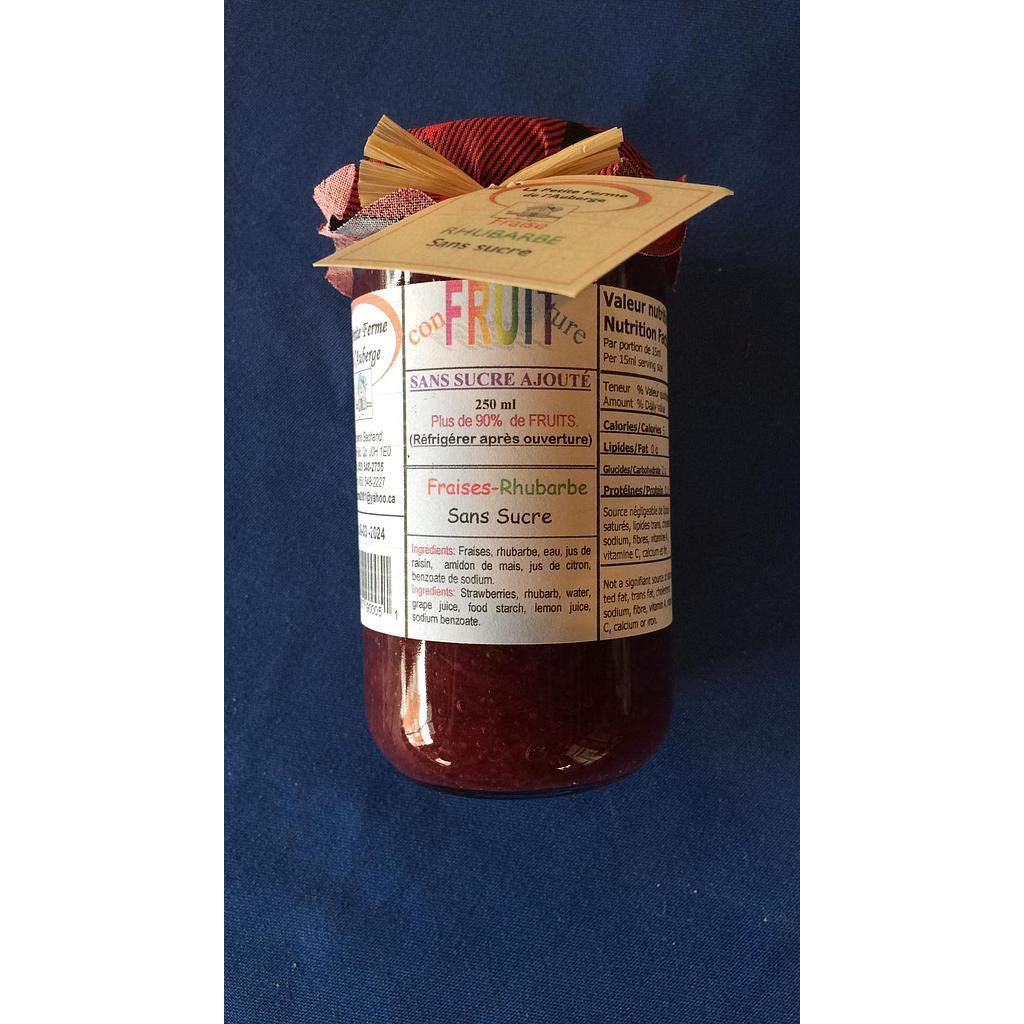 tartinade fraises, rhubarbe dans sucre   Petite ferme de l'auberge   /250ml